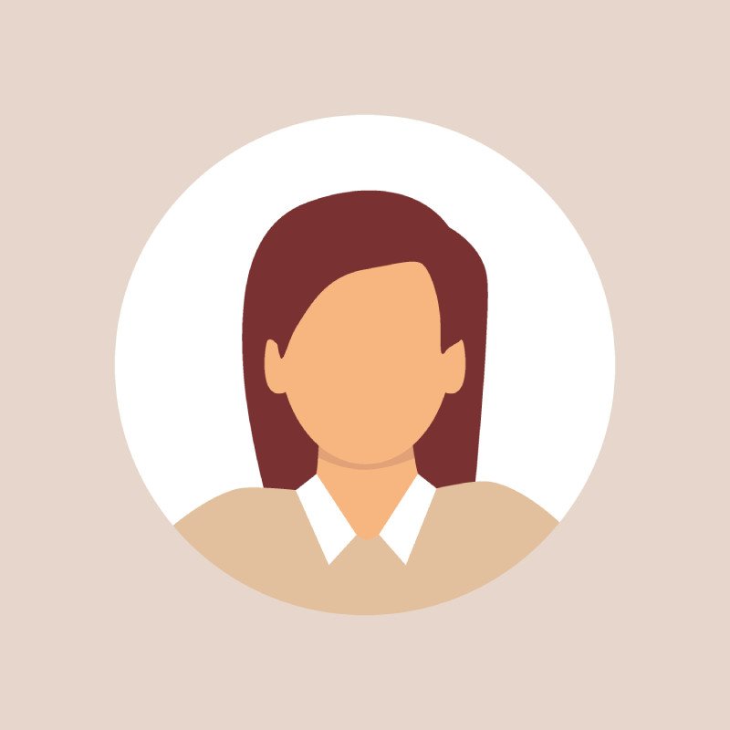 Vector flat illustration. Stylish profile of a woman. Avatar, user profile, person icon, silhouette, profile picture. Suitable for social media profiles, icons, screensavers and as a template.